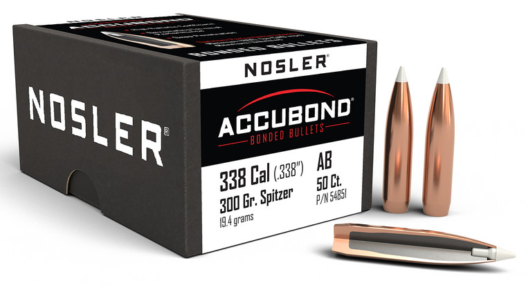Nosler 54851 Accubond 338cal 300gr Spitzer Point 50box - 54851