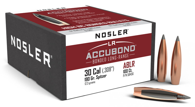 Nosler 58456 Accubond Long Range 30cal 190gr Spitzer Point 100box - 58456