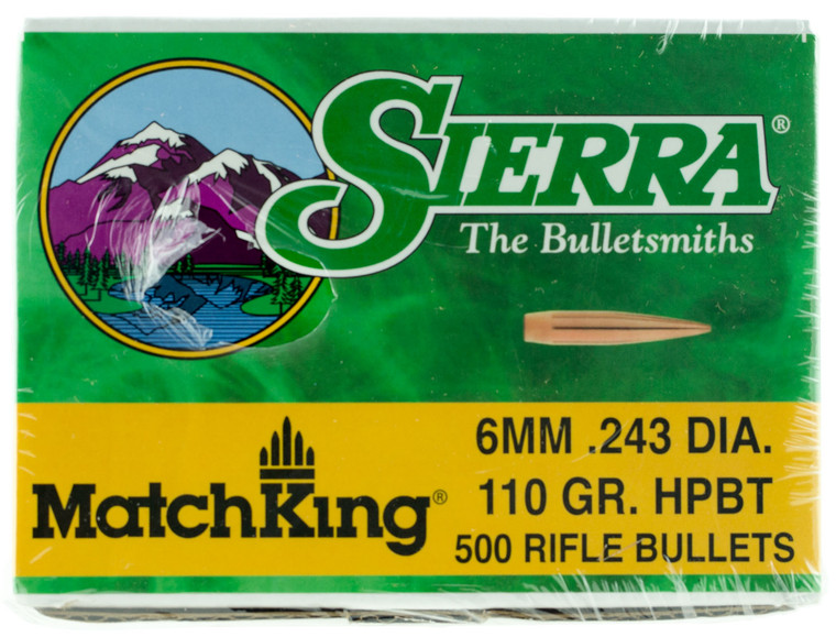 Sierra 1575c Matchking 6mm 110gr Hollow Point Boat Tail 500box - 1575C