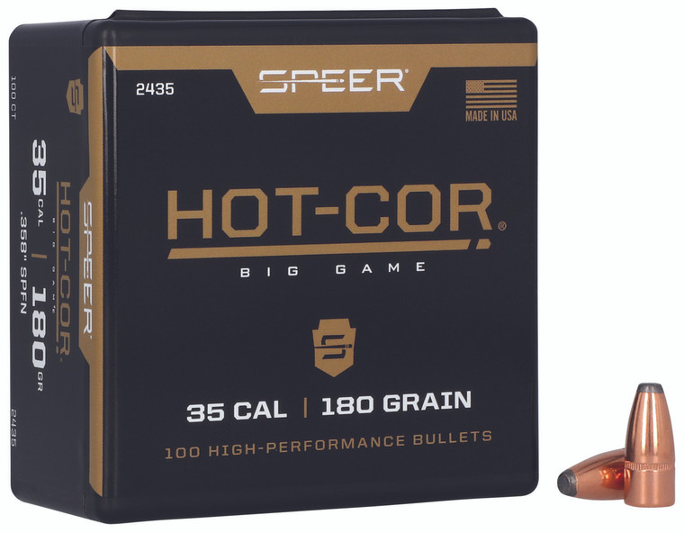 Speer 2435 Hotcor 35cal 180gr Spitzer Soft Point 100 Per Box5 Case - 2435