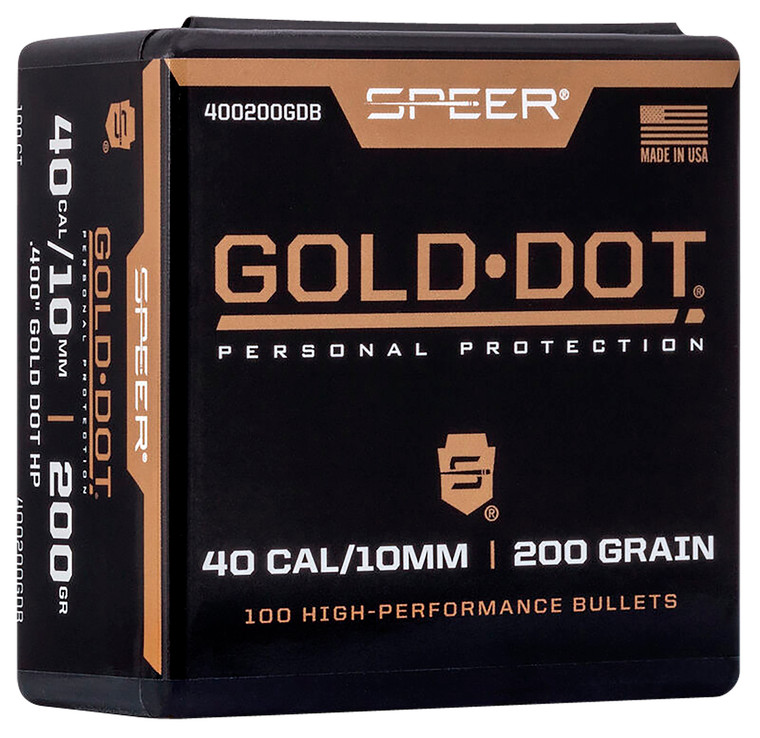 Speer 400200dgb Gold Dot 10mmauto 200gr Hollow Point 100 Per Box5 Case - 400200DGB