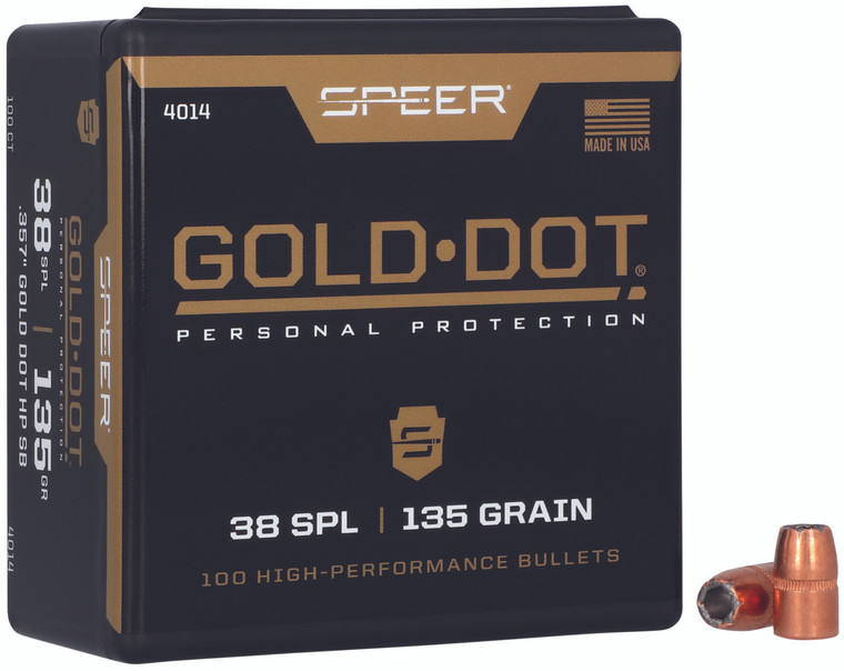 Speer 4014 Gold Dot Personal Protection 38special 135gr Hollow Point 100 Per Box5 Case - 4014