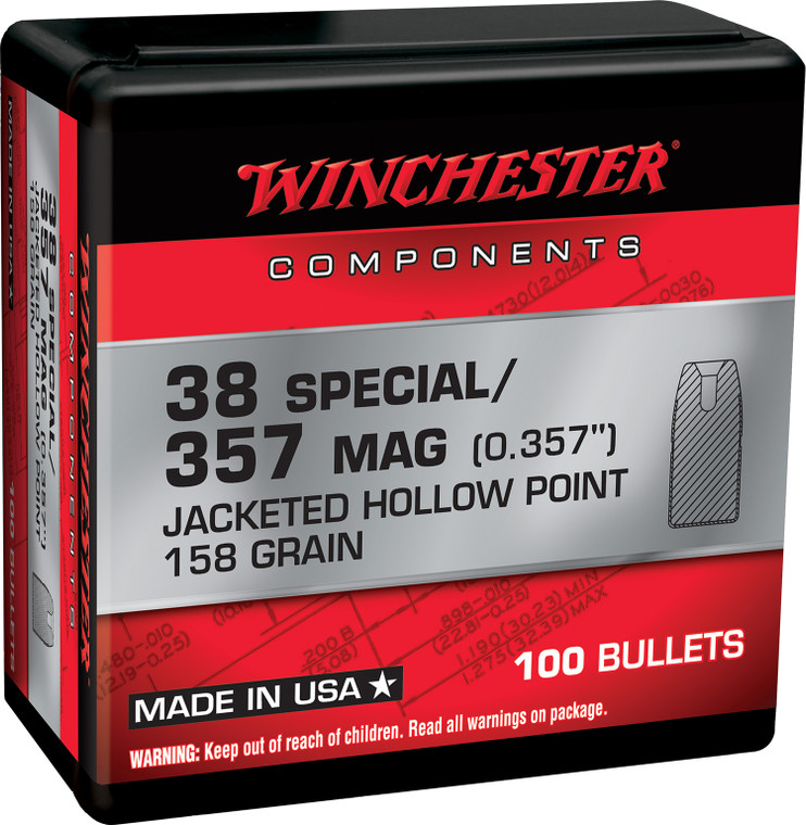 Winchester Ammo Wb357h158x Centerfire Handgun Reloading 357mag 158gr Jacketed Hollow Point 100 Per Box10 Case - WB357H158X