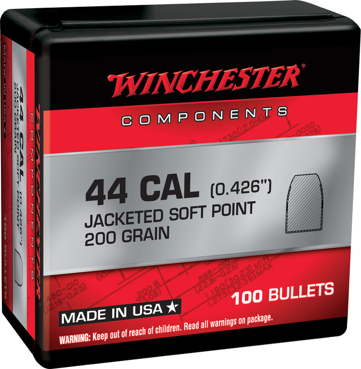 Winchester Ammo Wb44sp200x Centerfire Handgun Reloading 44mag 200gr Soft Point 100 Per Box10 Case - WB44SP200X
