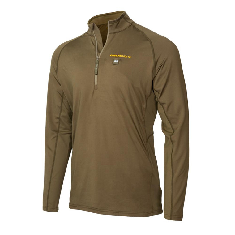 Muddy Nucleus Heated Quarter Zip Long Sleeve Shirt Brown Clay 3xl - MUD-HT-QZ-CL-3X