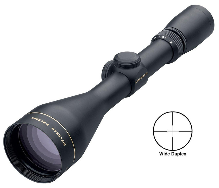 Blemished Leupold Rifleman Rifle Scope - 3-9x50mm Wide Duplex 33.-13.1 4.2-3.7" Matte - 58160B