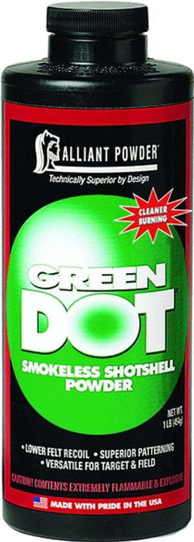 Alliant GREEN DOT Smokless Clay - Target Shotgun Powder 1 Lb State - GREEN DOT
