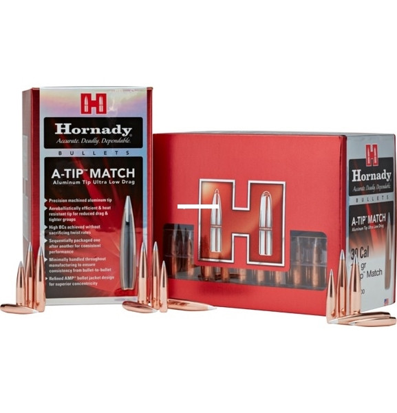 Hornady 22799 A-Tip Match Rifle - Bullet, 22 Cal .224 76 Grn, 100 Box - 22799
