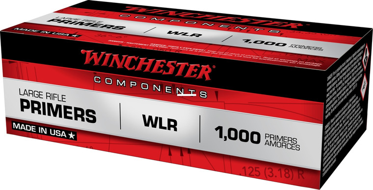Winchester WLR #8-1/2 - 120 Large - Rifle Primers, 100 Primers Per Tin - WLR