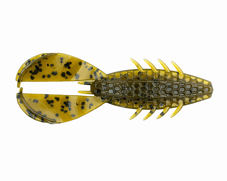 Netbait - Twin Tail Grub - 3.5in 8pk Green Pumpkin -