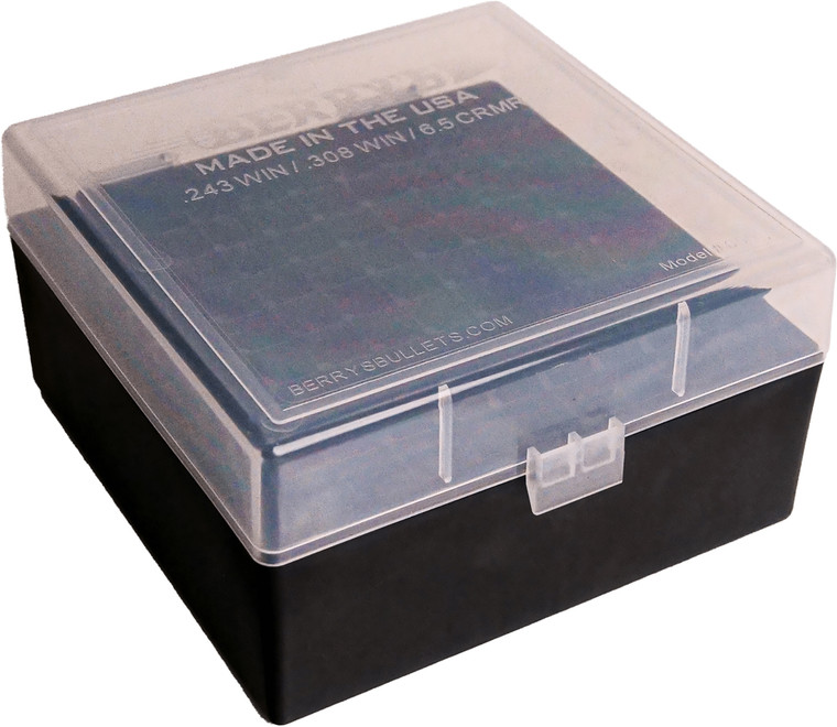 Berrys 25338 Ammo Box Clearblack Polypropylene 100rd