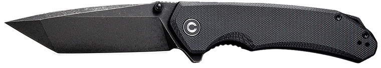 Civivi C2023c Brazen 3.46 Folding Tanto Black Stonewashed D2 Steel Blade Black Textured G10 Handle
