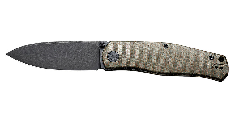 Civivi C220072 Sokoke Edc 3.35 Folding Drop Point Plain Black Stonewashed 14c28n Steel Blade Green Textured Burlap Micarta Handle