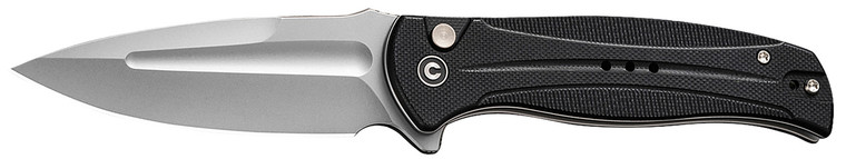Civivi C230533 Incindie 3.48 Folding Spear Point Plain Stonewashed 14c28n Steel Blade Black Textured G10 Handle