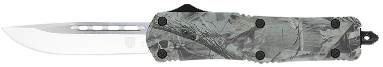Cobratec Mwdfs3dns Fs3 Medium 3 Otf Drop Point Plain D2 Steel Blade 4.50 Woodland Camo Aluminum Alloy Handle