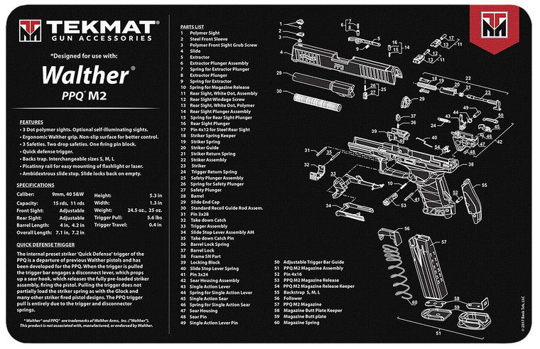 Tekmat Tekr17walppqm2 Walther Ppq Mod 2 Cleaning Mat Blackwhite Rubber 11x17 Walther Ppq Mod 2 Parts Diagram Tekmat Tekr17walppqm2 Walther Ppq Mod 2 Cleaning Mat Blackwhite Rubber 11x17 Walther Ppq Mod 2 Parts Diagram