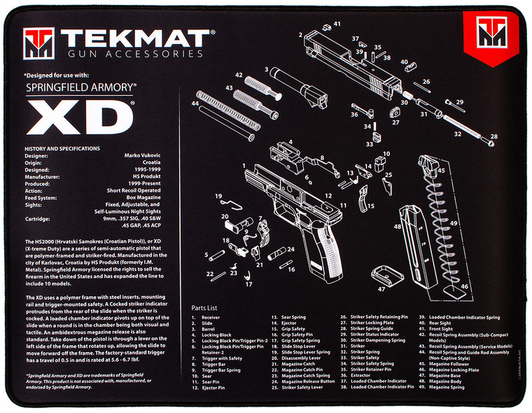 Tekmat Tekr20xd Springfield Armory Xd Ultra 20 Cleaning Mat Blackwhite Rubber 15x20 Springfield Armory Xd Parts Diagram Tekmat Tekr20xd Springfield Armory Xd Ultra 20 Cleaning Mat Blackwhite Rubber 15x20 Springfield Armory Xd Parts Diagram
