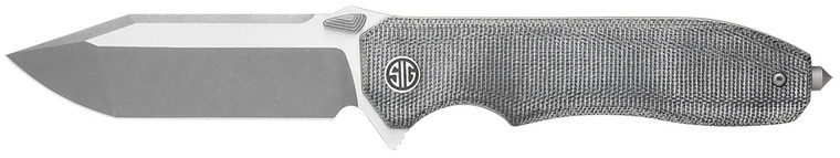 Sig Sauer Va9sbt Validus 3.78 Folding Modified Tanto Plain Dark Acid Stonewashsatin M390 Steel Blade 4.76 Salt Pepper Canvas Micarta Handle