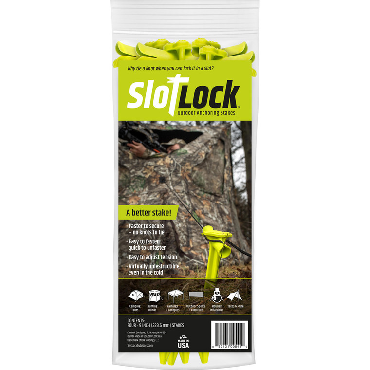 SlotLock Blind/Tent Anchoring Stake 4 Pk. 9 in. - SL9-4