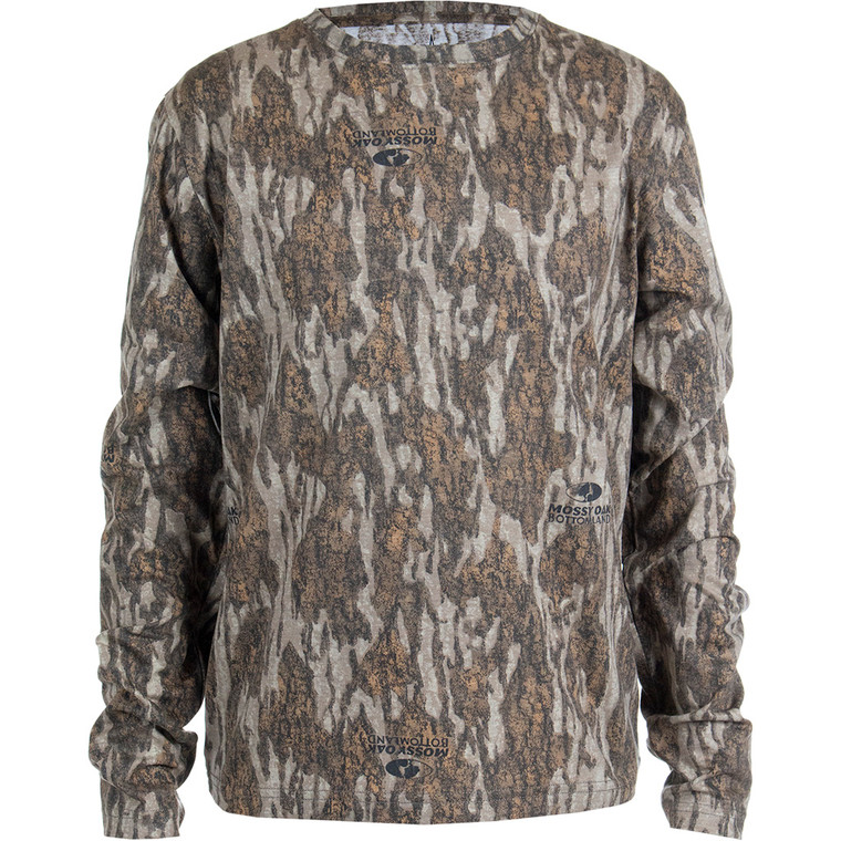 Habit Youth Bear Cave Long Sleeve Camo Tee YM-Mossy Oak New Bottomland - TS10010-M-8-6-YM-014