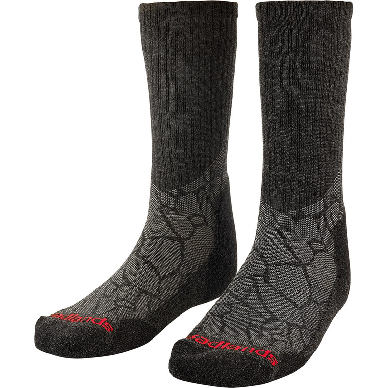 Badlands Lw Merino Crew Sock Blk/Gry Medium - 21-44171