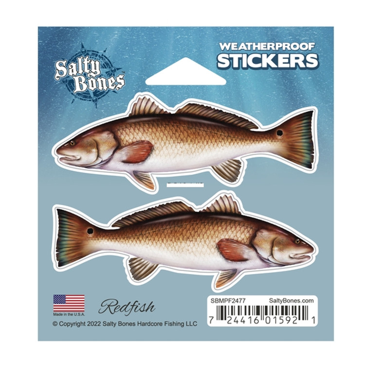 Salty Bones SBMPF2477 Mini Decal - Redfish - SBMPF2477 Salty Bones SBMPF2477 Mini Decal - Redfish - SBMPF2477