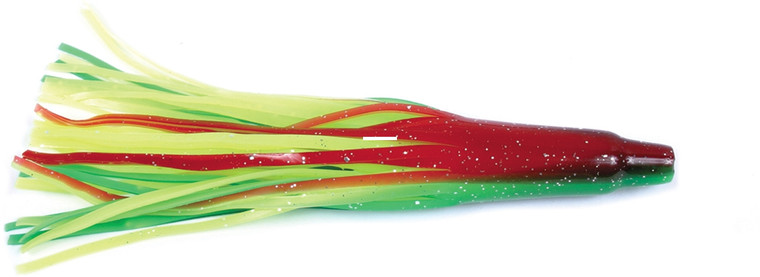 Billfisher TT62-CGO Tuna Tail Skirt - 6", Chartreuse/Green/Orange/Silver - TT62-CGO