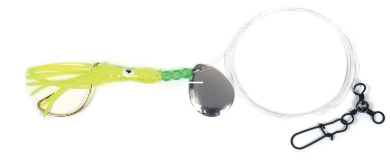 Sea Striker N8563Y-20N Fluke Squid - Rig, 2/0 Wide Gap Hook, 3-Way & - N8563Y-20N