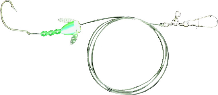 Eagle Claw L912 Lazer Sharp Fluke - Rig w/Spin-N-Glo Lm/Ct 2/0 Nickel - L912