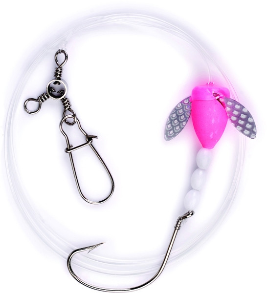 Eagle Claw L913 Lazer Sharp Fluke - Rig w/Spin-N-Glo Pink 2/0 Nickel - L913