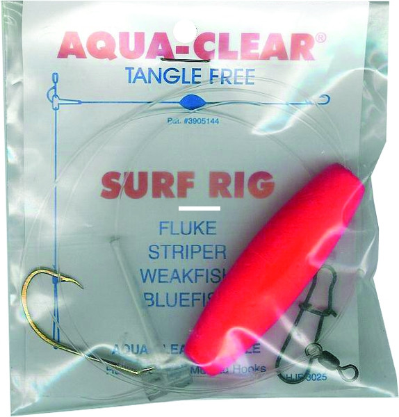 Aqua Clear SR-1 Surf Rig 3/0 Gold - Straight Hook 2-1/2" Float - SR-1
