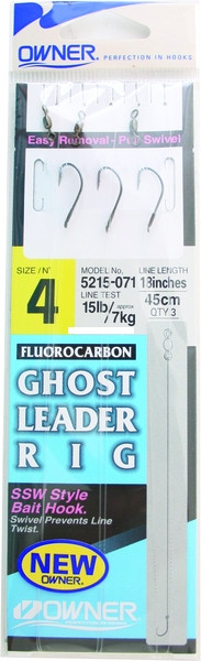 Owner 5215-071 Ghost Leader - Fluorocarbon SSW #4-15Lb 3Pk - 5215-071