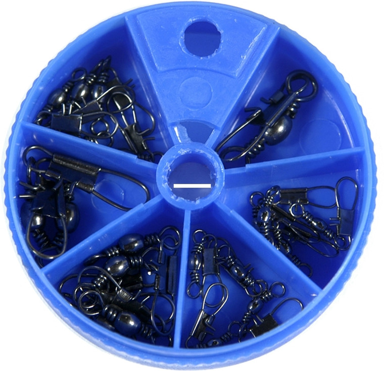 Eagle Claw 01182-003 Snap Swivel - w/Interlock Asst. Black 20pc - 01182-003 Eagle Claw 01182-003 Snap Swivel - w/Interlock Asst. Black 20pc - 01182-003