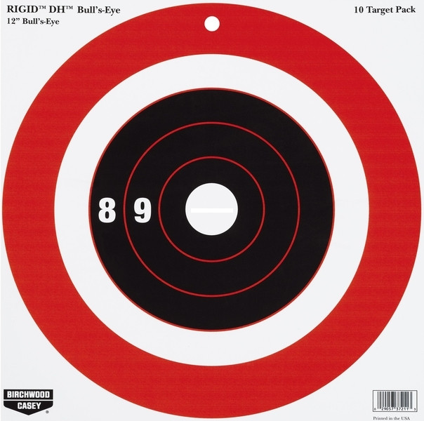 Birchwood Casey BC-37211 Rigid - Bullseye DH 12" Target 10/Pk - BC-37211