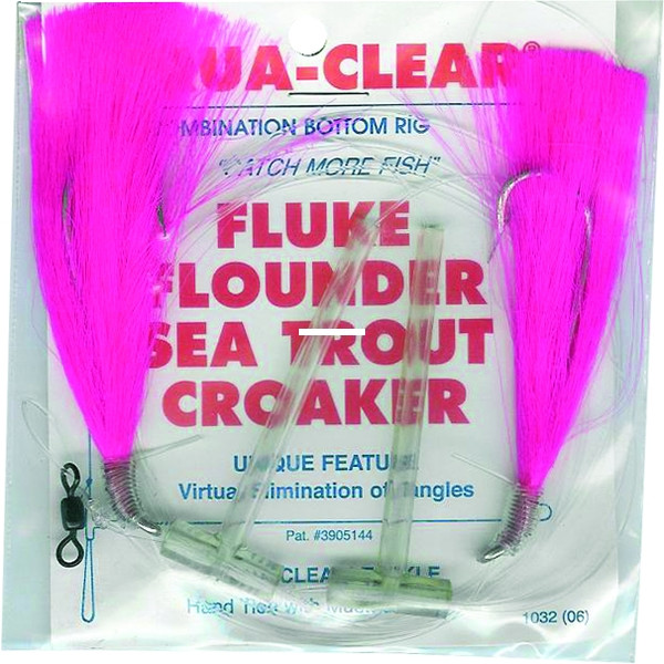 Aqua Clear FW-1EP Hi/Lo Fluke/ - Flounder/Trout/Croaker Pink Hair - FW-1EP