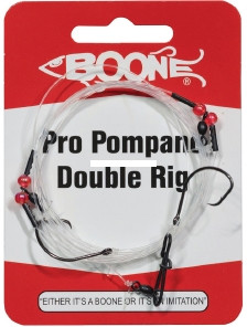 Boone 00493 Pro Double Hook Pompano - Rig, Flourocarbon 30lb Main Line & - 493