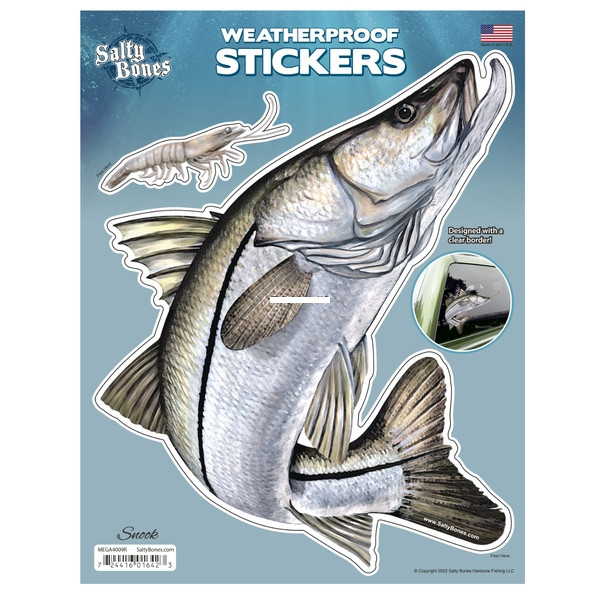 Salty Bones MEGA4009R Mega Decal - 8.5" x 11", Snook (Right Facing) - MEGA4009R