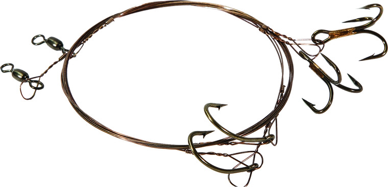 Boone 00605 Live Bait Rig Single - Hook 2 Pk, # 1, 1 # 4 Treble Hook - 605