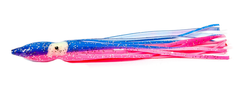 Boone 74123 Squid Skirt 4 1/4" 10 - Pk, Blue White Pink Belly, 4 1/4" - 74123