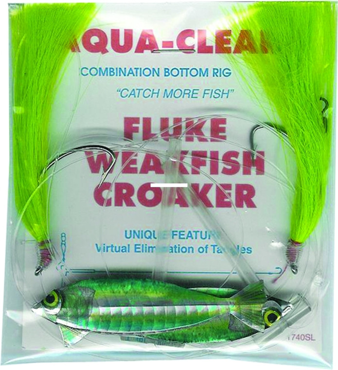 Aqua Clear FW-1EGSHG Hi/Lo Fluke/ - Flounder/Trout/Croaker Grn Hair Grn - FW-1EGSHG