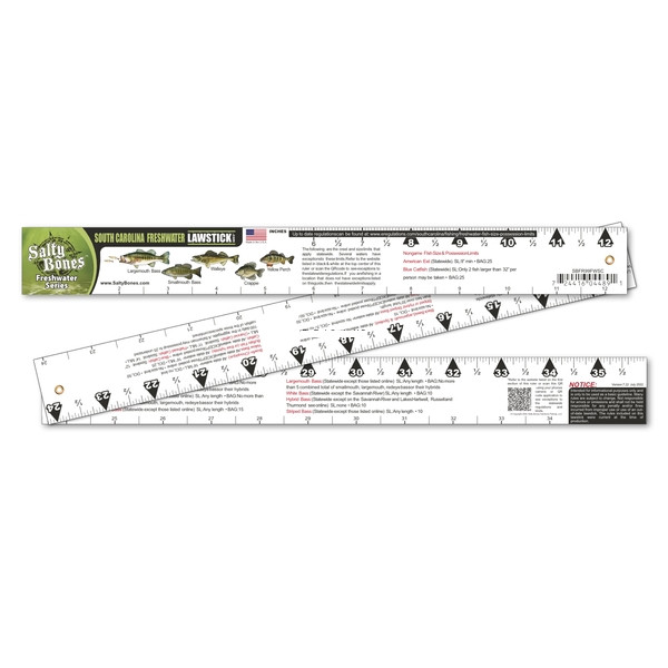 Salty Bones SBFR99FWSC Folding - Fishing Ruler with South Carolina - SBFR99FWSC