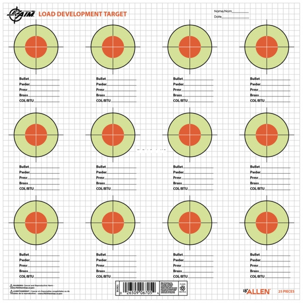 Allen 15616 EZ Aim 13.5 X 13.5 - Paper Load Development Target, 25 - 15616