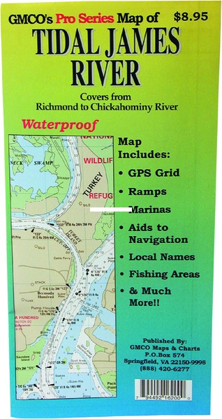 GMCO 16200PS Tidal James River Map - Pro Series GPS/Folded - 16200PS