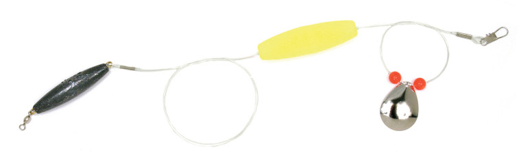 Sea Striker FR-YEL-112 Flounder Rig - 25" 40lb Mono, #4 Nickel Blade, 2 - FR-YEL-112