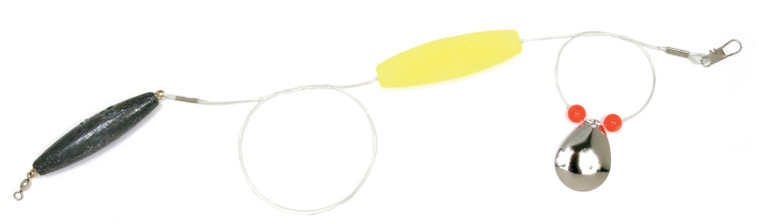 Sea Striker FR-YEL-2 Flounder Rig - 25" 40lb Mono, #4 Nickel Blade, 2 - FR-YEL-2