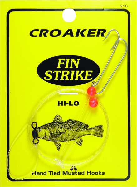 Fin Strike 210 Croaker Rigs - w/Snelld Hooks w/Red Beads,Swivel - 210