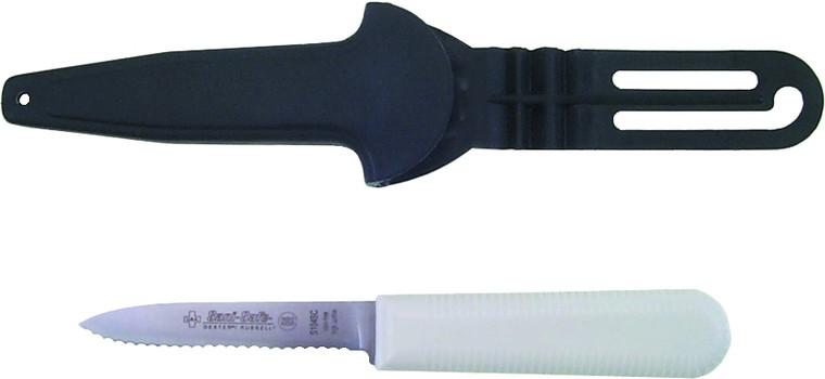 Dexter NTL24C Sani-Safe 3-1/4" Net - Twine Line Knife w/Sheath Carded - NTL24C