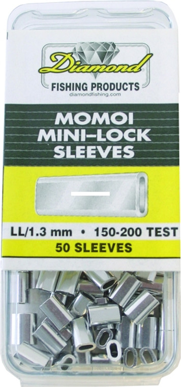 Momoi 90505 Diamond Mini Lock - Sleeves Sz LL 130-150Lb Mono 50Pk - 90505