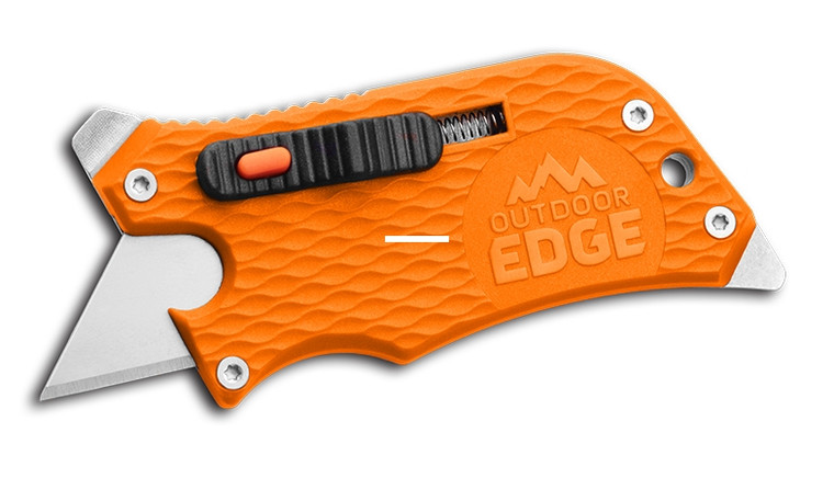 Outdoor Edge SWB-10C Slidewinder - Folding Utility Knife, Orange, Clam - SWB-10C