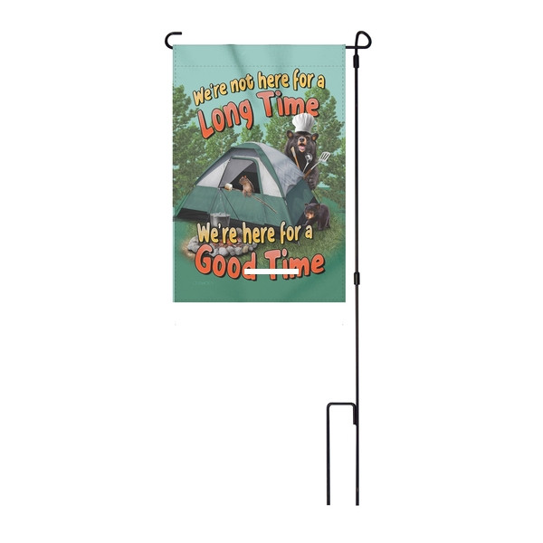 Rivers Edge 2748 Lawn Flag 14in x - 22in with Pole - Good Time - 2748